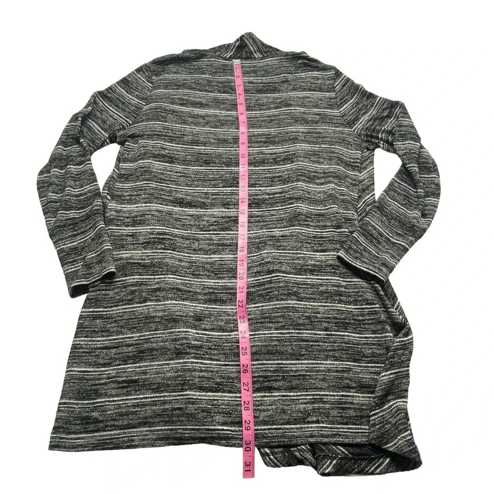 SOMA Women Open Front Long Sleeve Sweater Cardigan Sz M Gray Lounge Wear 58-24
